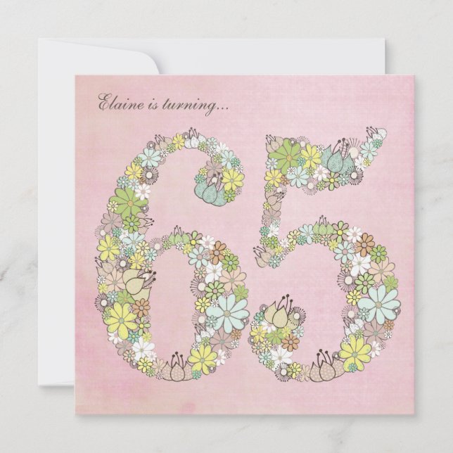 Invitation personnalisée à la fête du 65e annivers (Devant)