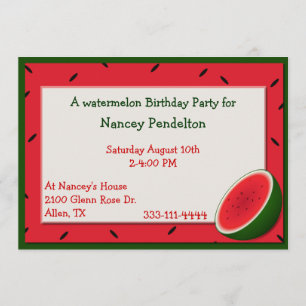 Invitation personnalisée à la pastèque