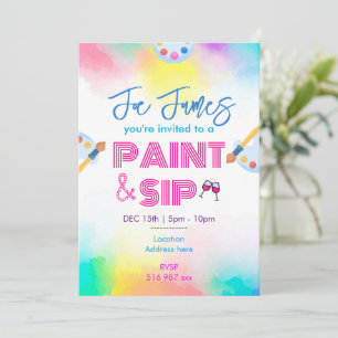 Invitation personnalisée à peindre et sip