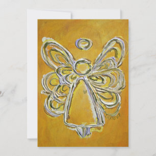 Invitation personnalisée Ange Gardien Jaune