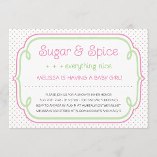 Invitation personnalisée au Baby shower de sucre e