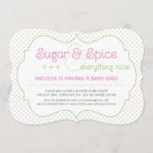 Invitation personnalisée au Baby shower de sucre e
