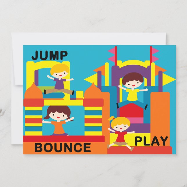 Invitation personnalisée Bounce House Anniversaire (Devant)