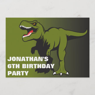 Invitation personnalisée d'anniversaire de T-Rex