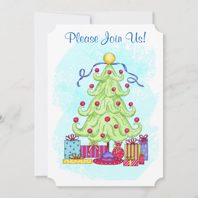 Invitation personnalisée dans l'arbre de Noël (Devant)