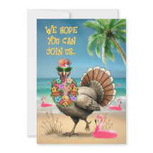 Invitation personnalisée de dinde tropicale 
