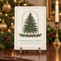 Invitation personnalisée de fête de Noël en vert p
