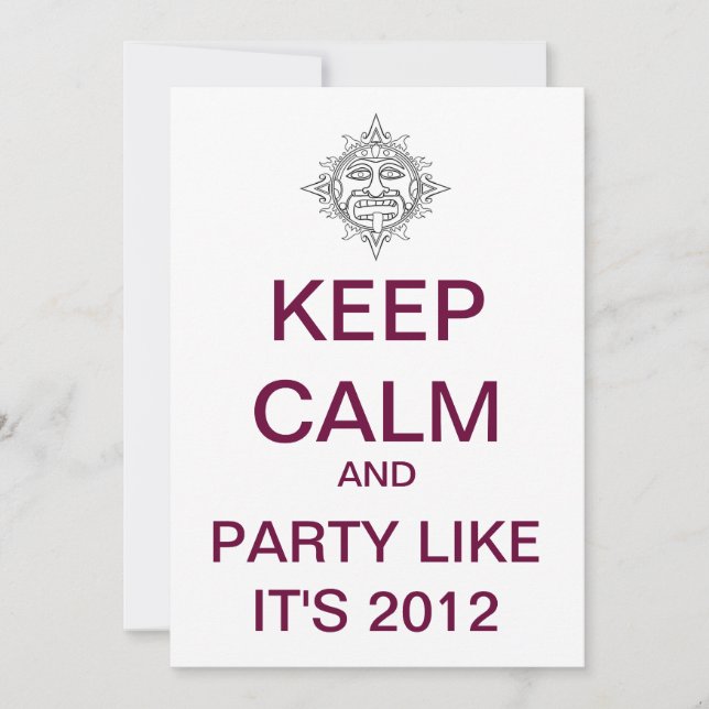 Invitation personnalisée de KEEP CALM 2012 (Devant)