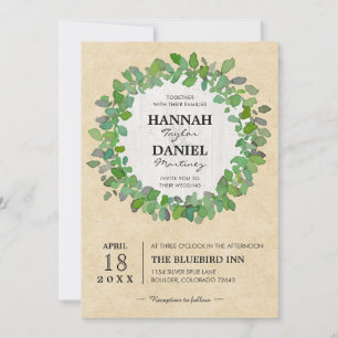 Invitation personnalisée de la couronne de Mariage