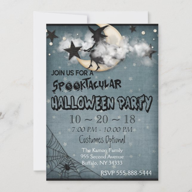 Invitation personnalisée de la fête d'Halloween (Devant)