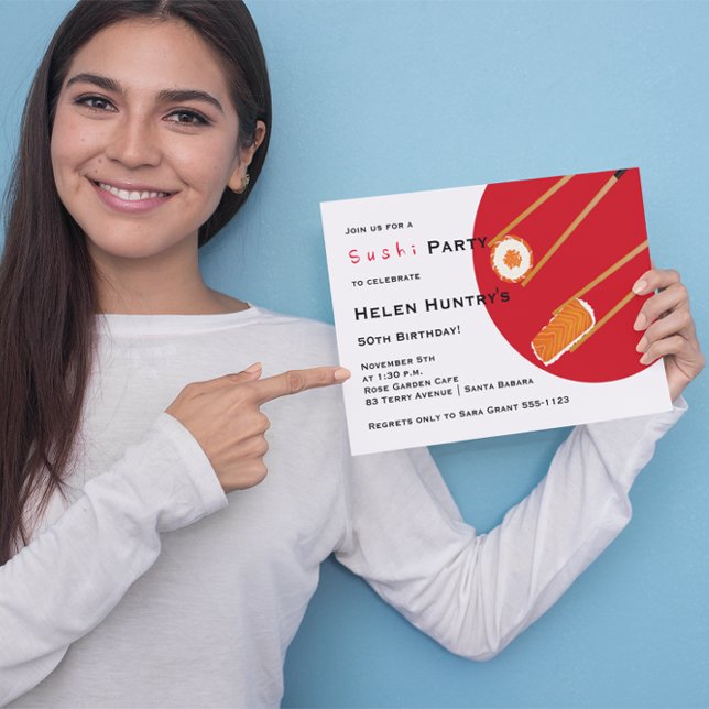 Invitation personnalisée de la fête du Sushi (Créateur téléchargé)