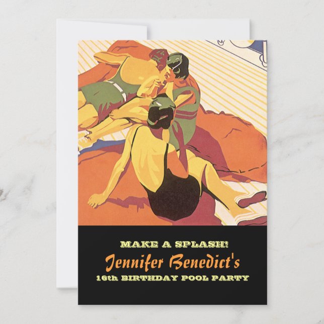 Invitation personnalisée de la partie de pool Vint (Devant)