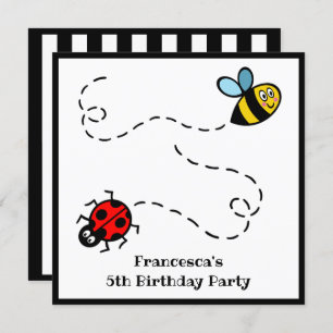 Invitation personnalisée de Ladybird et Bumblebee