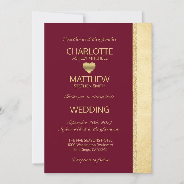 Invitation personnalisée de mariage de automne (Devant)