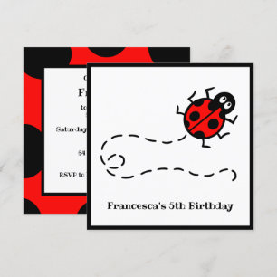 Invitation personnalisée de Motif Ladybird