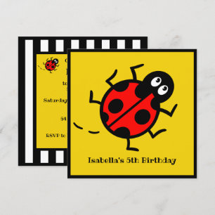 Invitation personnalisée de Motif Ladybird