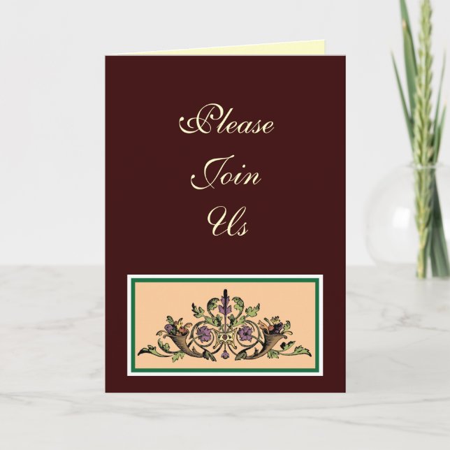 Invitation personnalisée de Thanksgiving pliée Cor (Devant)