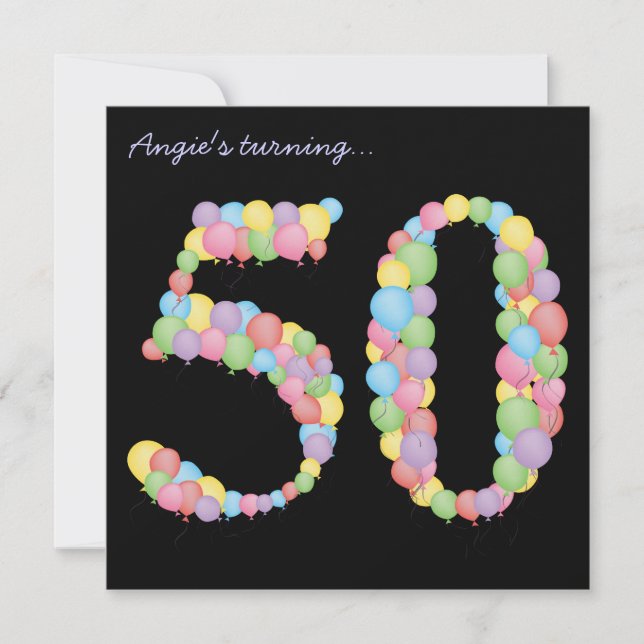 Invitation personnalisée des ballons du 50e annive (Devant)