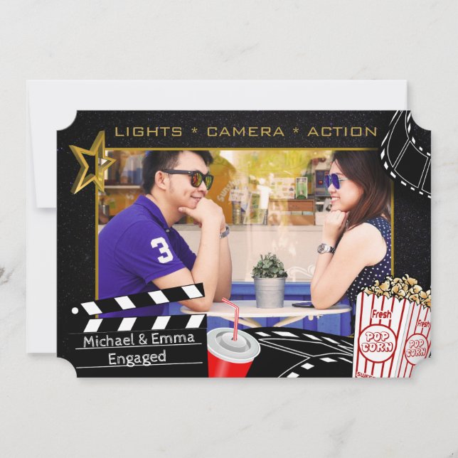 Invitation Personnalisée D'Étoile De Film (Devant)