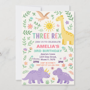 Invitation personnalisée Dino Party pour garçons e