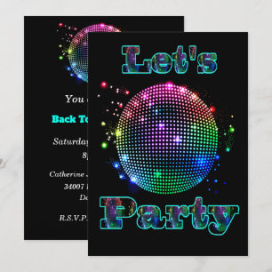 Invitation personnalisée Disco Ball Let's Party