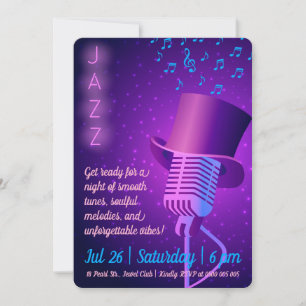 Invitation personnalisée du club de jazz avec micr