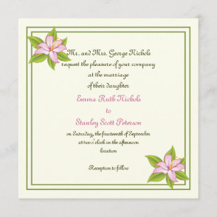 Invitation personnalisée du mariage Stargazer lily