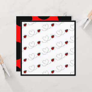 Invitation personnalisée du Motif de coeur Ladybir