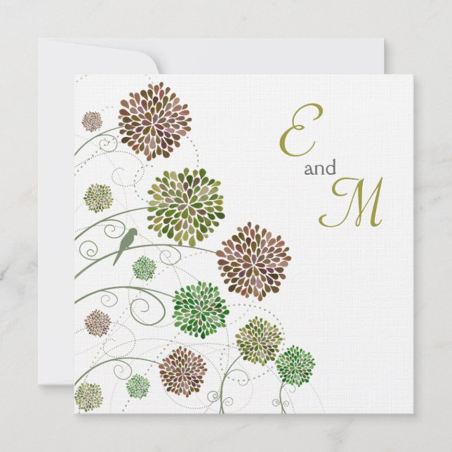 Invitation personnalisée fantaisie de dahlia de (Devant)