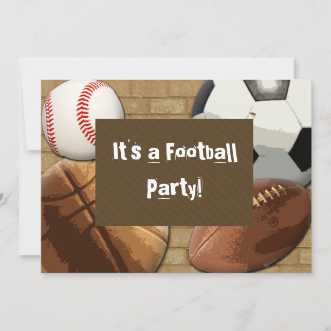 Invitation personnalisée, fête sportive, anniversa (Devant)