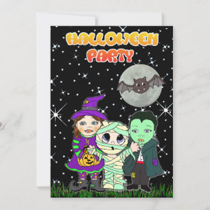 Invitation personnalisée Halloween mignonne