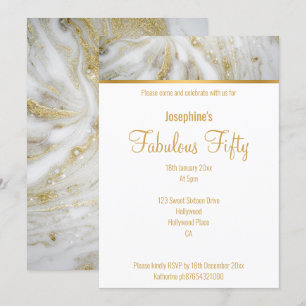 INVITATION PERSONNALISÉE LUXE MARBRE ET OR PERSONN