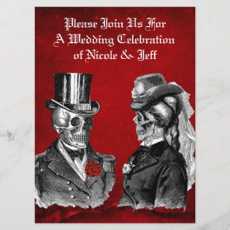 Invitation personnalisée Mariage Grunge Skull Coup
