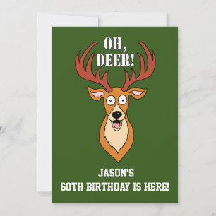 Invitation personnalisée Oh Deer 60e anniversaire