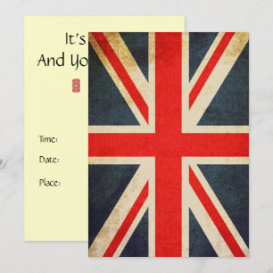 Invitation personnalisée Posh Union Jack (vertical