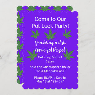 Invitation personnalisée Pot Leaf