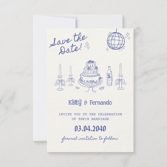 Invitation personnalisée pour annoncer la date de  (Devant)