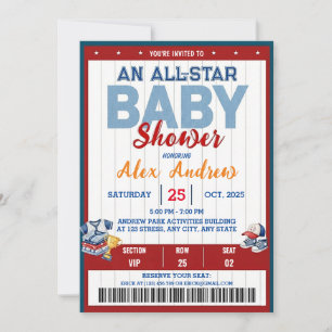 Invitation Personnalisée pour Baby Shower All Star