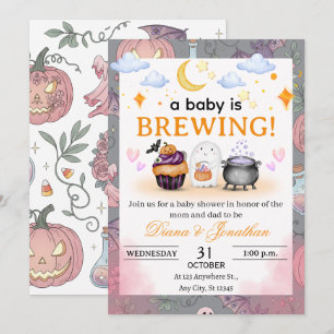 Invitation personnalisée pour Baby Shower Hallowee