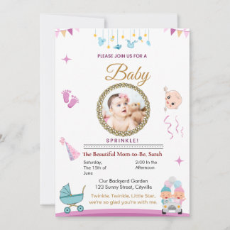 Invitation personnalisée pour bébé saupoudré