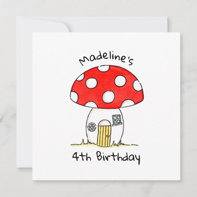 Invitation personnalisée pour enfants Toadstool (Devant)