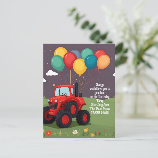 Invitation personnalisée pour la fête d'anniversai (Debout devant)