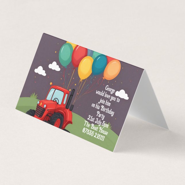 Invitation personnalisée pour la fête d'anniversai (Devant)