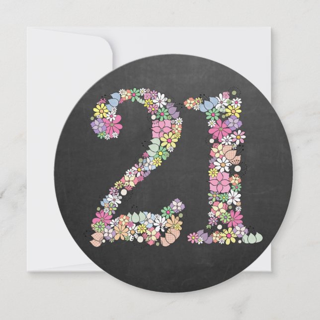 Invitation personnalisée pour le 21e anniversaire  (Devant)