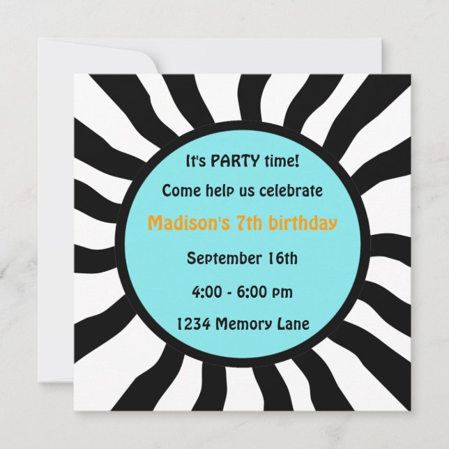 Invitation personnalisée pour le 7e anniversaire (Devant)