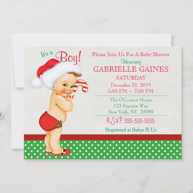 Invitation personnalisée pour le Baby shower de No (Devant)