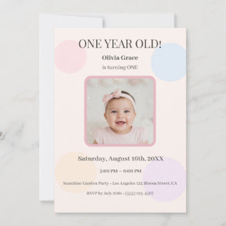 Invitation personnalisée pour le premier anniversa