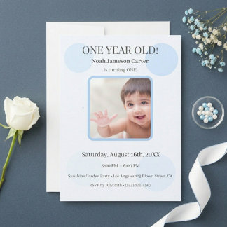 Invitation personnalisée pour le premier anniversa