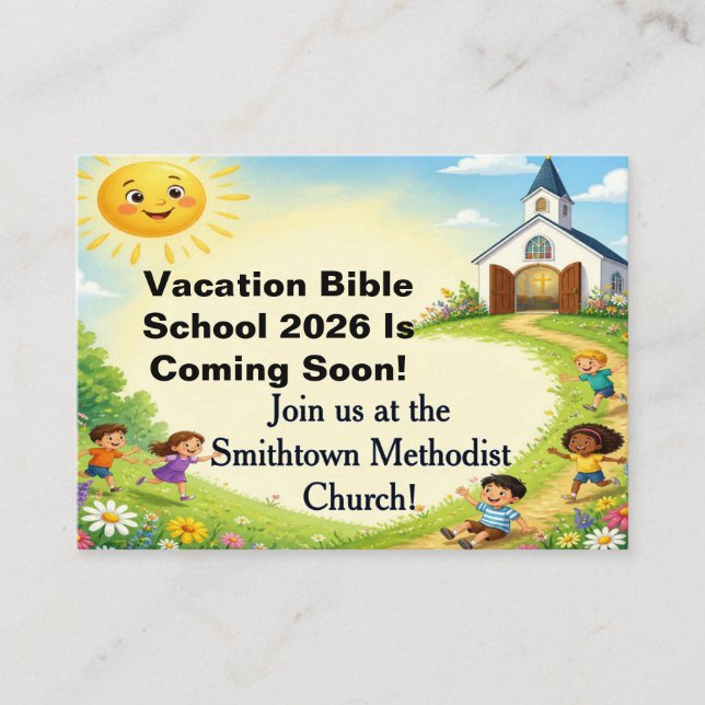 Invitation personnalisée pour l'école biblique de  (Devant)