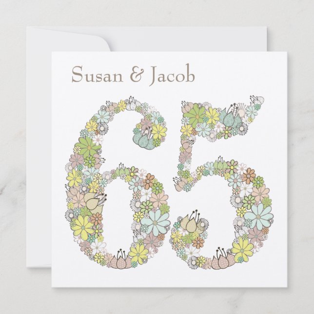 Invitation personnalisée pour les 65 ans de mariag (Devant)